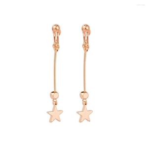Backs Kolczyki 2022 Modna Gold Star Drop Bar Sur Ear Clip bez przekłuwania prostej osobowości dla kobiet biżuterii ES113