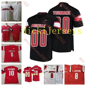 Custom Louisville Cardinals Football Jersey 19 Джонни Патрик 1 Tutu Atwell 3 Малик Каннингем 2 Халиб Джонсон Эван Конли Брок Доманн Менс Молодеж