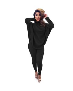 XS Plus size 3XL Two Piece Set Women Tracksuits Fall Winter Outfits Bat Sleeve Pullover Top and Pants Matching Sets Solid Sports Suit Casual Sportswear 8762