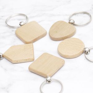 BEECH Wood Brelkain Party Favours Puste Spersonalizowany dostosowany tag Identyfikator Identyfikator Klucz Klucz Bluckle Kreatywny prezent urodzinowy Fy2698