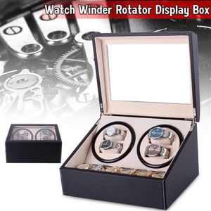 Watch Winder Rotator PUレザーストレージケース4 6ディスプレイボックスオーガナイザー10スロットシンプルな構造サイレントオペレーション280A