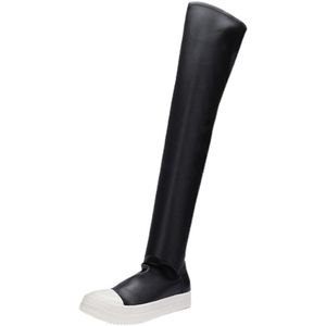 Over The Knee Boot Designer Woman Boots High Boots Black Plataforma Black Tel Elastic Martin Booties Real Leather EU43284F