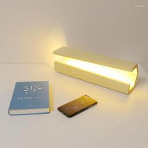 테이블 램프 LED USB LAMPARAS DE MESA 데스크 램프 목재 야간 조명 부엌 캐비닛 아래 어린이 조명