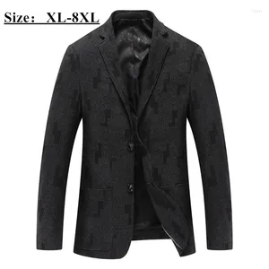 Abiti da uomo 8XL 7XL 6XL Taglie forti Uomo Versione classica Blazer Giacca da ufficio Abito da lavoro Stampa Moda Abbigliamento casual di marca