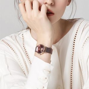 womens luxury watch japanese quartz movement classic style stainless steel case leather strap deep waterproof montre de luxe JA-11265R