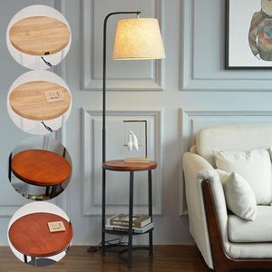 Floor Lamps Lamp Wood Stained Glass Lampe Pied Industrial Tripod Bedroom Lights Light