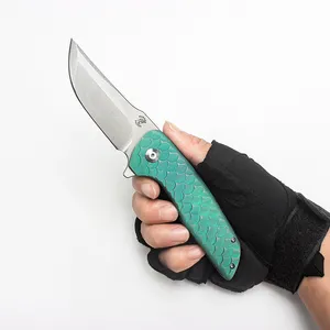 Fashion Solding Knife Hokkaido Niestandardowy spersonalizowany smok skala tytanowa rączka stonewash m390 Blade Sprzęt na zewnątrz narzędzia przetrwania Perfect Pocket Edc