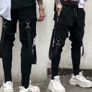 Plus Size Men's Pants & Trousers Fashion Side Cargo Pockets Pencil Pants Wholesale Men Hip Hop Joggers Pants