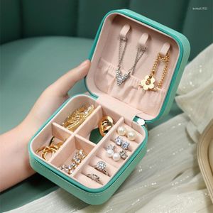 Pudełka do przechowywania różowe biżuterię Organizator pudełka pierścienia kolczyki Jewelle Jewlery Juwellery Case Makeup Stojak kosmetyczny Hurtowe akcesoria luzem