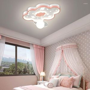 Luzes de teto Lâmpada LED moderna para meninos meninas quarto bebê crianças azuis rosa nuvens de acrílico 110v 220V Light