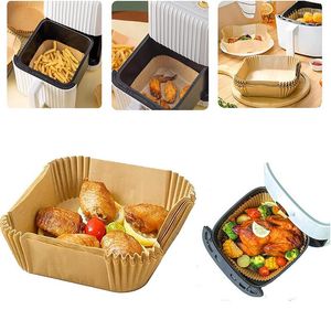 Baking Tools Air Fryer Paper Liners Disposable Oilproof Waterproof Square Steamer Basket For Barbecue Oven Cooking