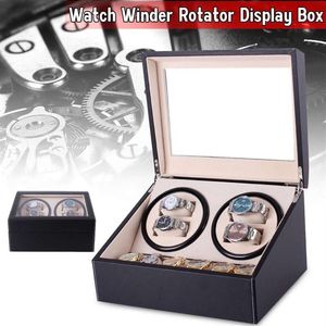 Watch Winder Rotator PUレザーストレージケース4 6ディスプレイボックスオーガナイザー10スロットシンプルな構造サイレントオペレーション217K