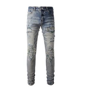 Herrendesigner Denim Jeans Fashion Ripped Skinny Jean Herren Motorrad Slim Fit Streetwear -Hosen High Street Hip Hop Distelte433