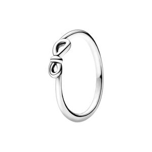 Настоящее серебряное серебряное бесконечное кольцо для узел для Pandora Fashion Wedding Party Jewelry for Women Grives Grift Подарок обручальные кольца с оригинальной коробкой