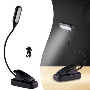 Bordslampor flexo lampa 5LEDS DESCH Touch Clip Study Gooseneck Desktop USB Ljus laddningsbart batteri drivs