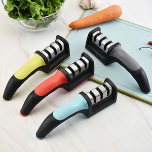 Knife Sharpener Handheld Multi-function 3 Stages Type Quick Sharpening Tool With Non-slip Base Kitchen Knives Accessories tt1230