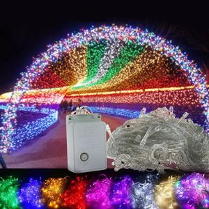 LED Strings Lights with Controller Colorful RGB Waterpoof Outdoor Decor Lamps 100leds 10M for doors floors grasses Christmas trees 220V 110V