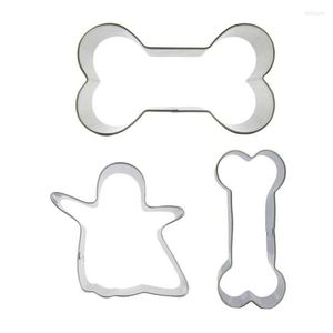 Baking Moulds 3 Pcs Bone Ghost Cookie Cutter Biscuit Embossing Machine Cake Decorating Chocolates Soft Candy DIY Tools.