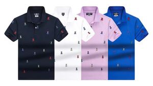 2023 Мужские и женские дизайнерские поло Две буквы Акварельный принт Повседневная Высококачественная модная мужская футболка Wild Top 4-color CoffeeM-3XL