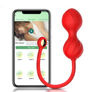 Skönhetsartiklar trådlösa Bluetooths app vagina boll vibrator för kvinnor fjärrkontroll slitage vibrerande trosor leksak par sexig butik