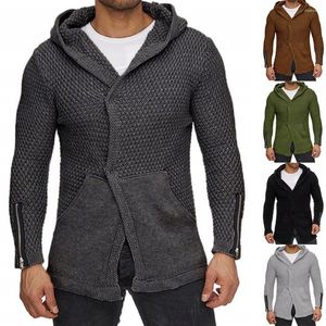 Men's Sweaters Fall/Winter 2022 Cardigan Sweater Men's Long Sleeve Zipper Hooded Knit Jacket Menswear