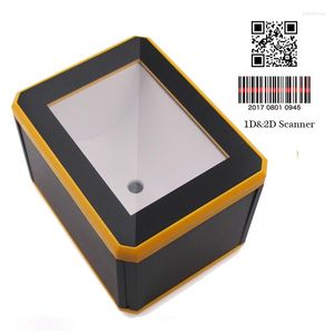 Scanner di codici a barre da tavolo QR Lettore di codici a barre cablato USB omnidirezionale a mani libere Piattaforma di scansione automatica con rilevamento delle immagini