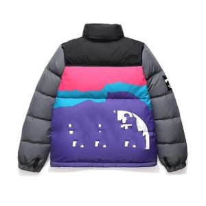 Modelli in co-branding Europa INVINCIBLE TNF1994Piumino da uomo e da donna con stampa retrò color blocking Snow Mountain da tre generazioni con lo stesso modello