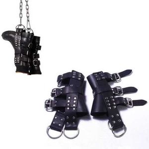 Itens de beleza Ferramentas especiais para pendurar Couro Mão Pulso Pés Tornozelo Suspender Cinto Dispositivo Bondage Restraint Alças de encadernação Fichário Brinquedo sexy