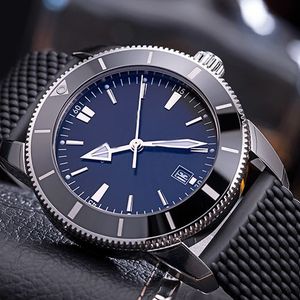 AAA Super-Ocean Super-Ocean rostfritt stål Roterande Bezel Mens Watch Automatisk mekanisk gummiband titta på lysande armbandsur