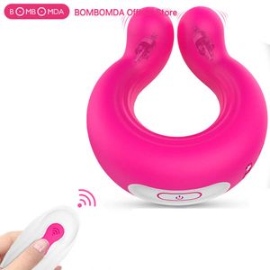 Beauty Items Wireless Remote Vibrating Penis Ring Double Motor U Shape Vibrator for Couple sexy Toys Cock Delay Trainer Lock