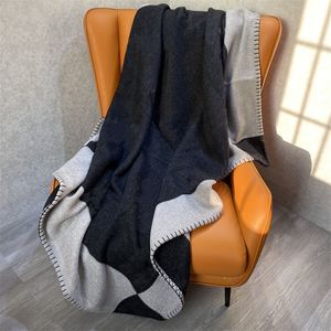 Planta de designer xadrez cobertor de luxo casas de cashmere tapete decora￧￣o de sof￡ macio t￪xteis el￡sticos el￡stico preto laranja feminina cl￡ssica arremesso de cobertor Designer