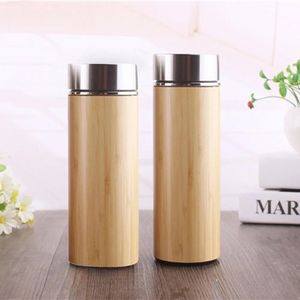 360ml 450ml Bamboo Travel Thermos Cup Stainless Steel Water Bottle Vacuum Flasks Insulated Thermos Mug Tea Bardak Cups tt1230