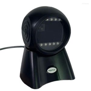 Desktop Barcode Scanner Wired Hands-Free Omnidirectional QR Code Reader Adjustable Scan Head Automatic Scanning