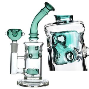 Klein Recycler Dab Rigs Vattenpipor Glasögon Vattenpong Smoke Glas Oljebrännare Rörperkolator med 14 mm skarv