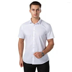 Mäns casual skjortor Sommaren Mäns kortärmad Slim Fit Shirt Classic Solid Color Big Size White Formal Shirt/Business Company Clothes