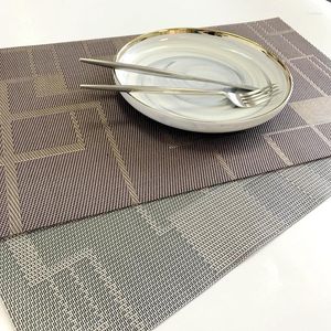 Bordmattor 4/6/8st Placemat Fashion PVC Dining Mat Disc Pads Bowl Pad Coasters Waterproof Cloth Slip-resistent