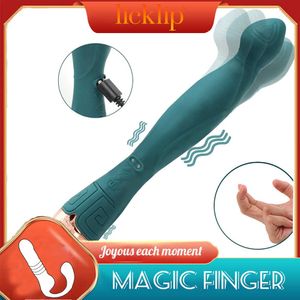 Articoli di bellezza LICKLIP Clit G Spot Massager Ricarica USB 5 modalità Finger Pull Vagina Stimulate 10 Frequenza AV Stick Vibratore giocattolo sexy per le donne