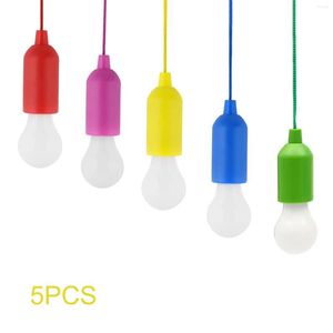 Luzes noturnas 5pcs Casamento portátil ao ar livre decoração de bateria de casas puxar lâmpada de lâmpada Festival de corredor lumin