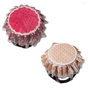 Chair Covers Lychee Lace Patchwork Round Cover Stretch Elastic For Home Kitchen Wedding Birthday Party