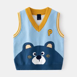 Toddler Kids Boy Girl Knitwear Waistcoat V-neck Sweater Vest Knitting Outwear Pullover Tops Autumn Clothes