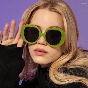 Солнцезащитные очки винтажные круглые женщины -ретро -бренд дизайнер классический солнце