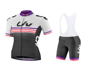 Nowe kobiety Liv 100 Ubrania rowerowe poliestrowe Summer krótkiego rękawu ubrania rowerowe Ropa Ciclismo Jersey Set Set Cycling Clothing5166539