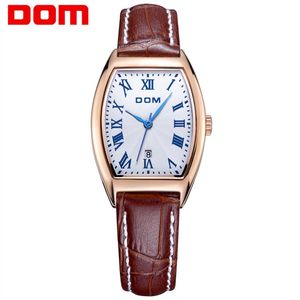 本物の時計ブランド高級女性時計dom G-1012ビジネスローズゴールドステンレス鋼女性クォーツカレンダーリスト215Q