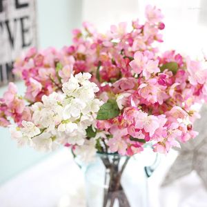 Fleurs décoratives de haute qualité 20 pouces plantes artificielles en plastique fausse branches de fleur de cerisier en soie pour décoration de la maison