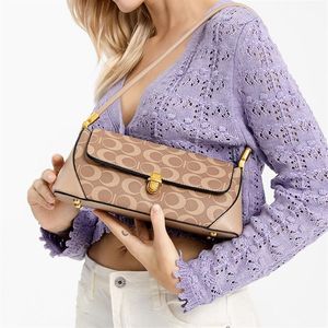 Women's Baguette Bag Trend Casual All Match Retro Printing One Shoulder Armpit Bags Small Underarm Handbag Designer Fashion P277E