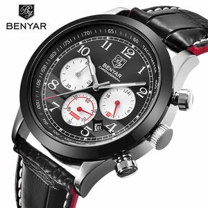 Relogio Masculino Benyar Fashion Chronograph Sport Mens Watches Top Brand Luxury Quartz Military Watch Male Erkek Kol Saati211d