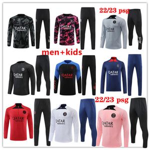 chandal PSG tracksuit 2022 2023 Classic style MBAPPE soccer jersey football Training Suit Half pull Long sleeve SERGIO RAMOS VERRATTI ICARDI adult kids