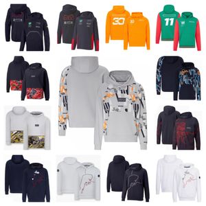 F1-Teamuniform-Rennanzug mit Kapuze für Männer und Frauen. Neuer langärmliger Kapuzenpullover in Übergröße kann individuell angepasst werden