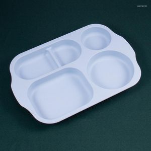 Plates Wheat Straw Student Meal Plate Thickened Canteen Divided Tableware Anti-fall Anti-scalding Multi-grid