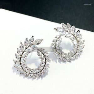 Brincos de garanhão Personalizado Strass de folhas geométricas Greta de casamento de luxo para mulheres joias de festa de mulheres